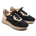 Softwaves sneaker zwart raffia 8.95.18